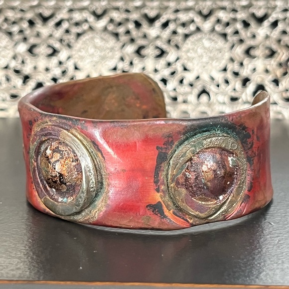 Artisan Copper and Mixed Metals Cuff Bracelet - Picture 4 of 12